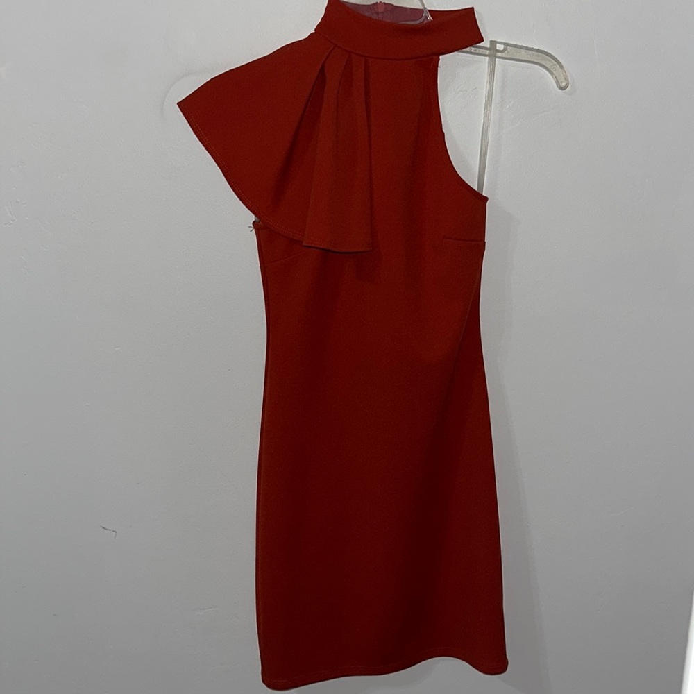 Apricot Lane/ Blue Blush Cocktail one shoulder mini dress